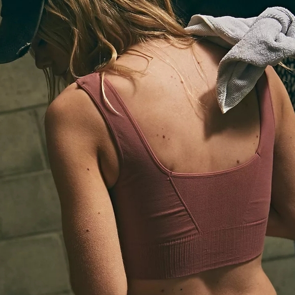 M/L Free People Good Karma Running Shorts and Square Neck Bra Set Violet Umber - Picture 9 of 14